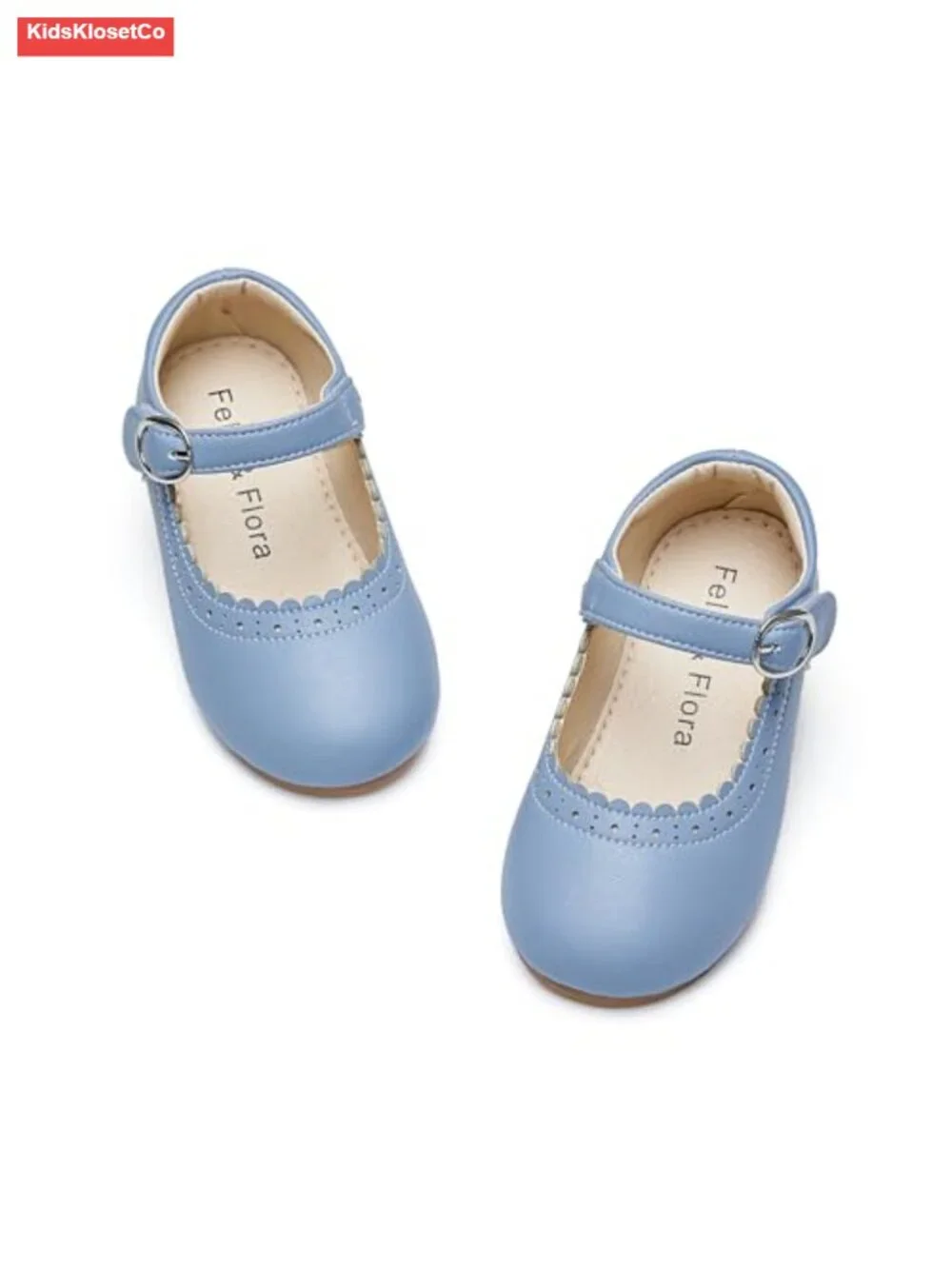 Toddler Girls Dress Flats Mary Jane Shoes Faux Leather Hook & Loop Party Wedding